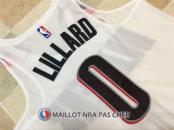 Maillot Authentique Portland Trail Blazers Lillard 2017-18 0 Blanc